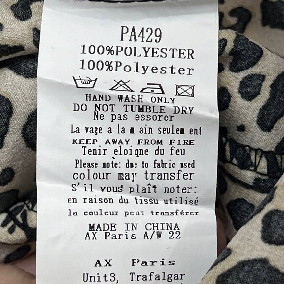 AX‎ Paris Curve 2 In 1Jumpsuit Womens 16 Black Leopard Wide Leg Party Cocktail - Picture 10 of 10